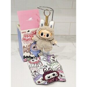 POP MART The Monsters Exciting Macaron MILK TEA Plush Keychain Bunny Doll